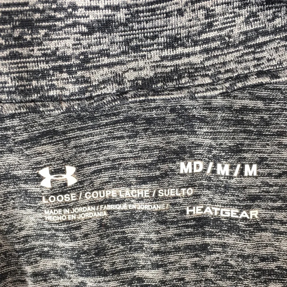 Under Armour Gray Black Space Dye Quarter Zip Pullover Top Women's Medium Loose - Picture 7 of 12